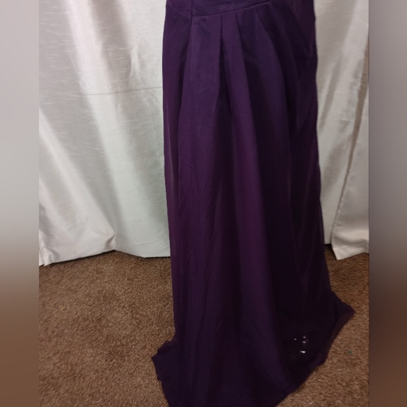 Da Vinci TAG Long Formal Dress, One Shoulder, Ruched, Purple, Long , 16 - Picture 12 of 13